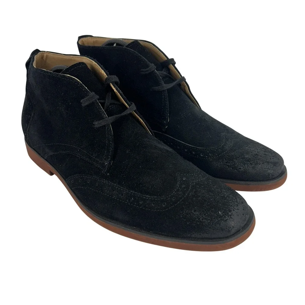 Stacy Adams Boots Mens Size 9.5 Taliesin Suede Chukka Wingtip Dress Lace Up